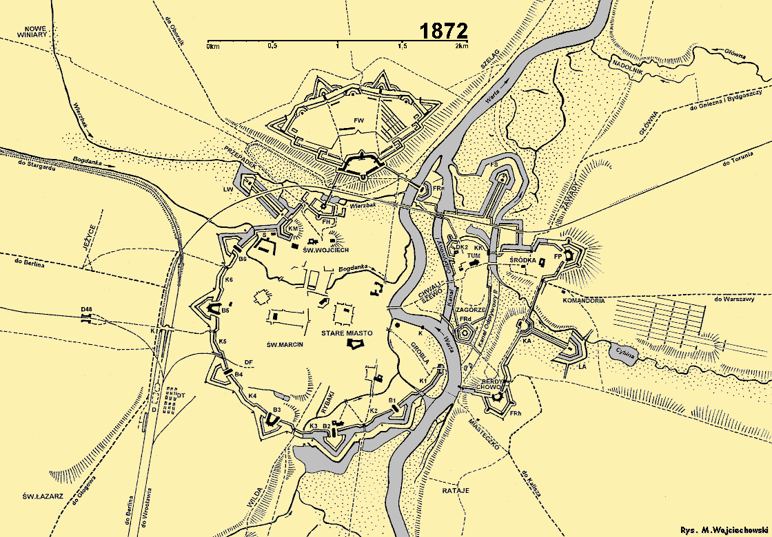 Plan Poznania w 1872